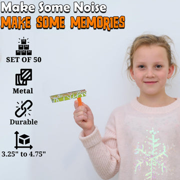 Fun Express Bulk Metal Noise Makers and Clackers, Great for Noise Makers during New Years, Sporting Events or Gragers for Purim,