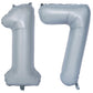 40 In Matte Gray Number Balloons Helium Foil Mylar Balloon Birthday Party Banquet Decoration 17