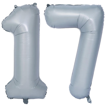 40 In Matte Gray Number Balloons Helium Foil Mylar Balloon Birthday Party Banquet Decoration 17
