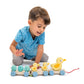 Tender Leaf Toys - Pull Along Ducks - Classic Wooden Pull Along Toy - 9Pc Duck Family Set With 1 Mother Duck, 2 Baby Ducks, 3 Eggs And 3 Cars - Encourages Number Learning - 18Mths+