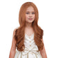 Duduwig Dark Orange Wig Kids Girls Long Orange Middle Part Wigs Children Ginger Wavy Curly Wig Synthetic Hair Wigs Hair Net Incl
