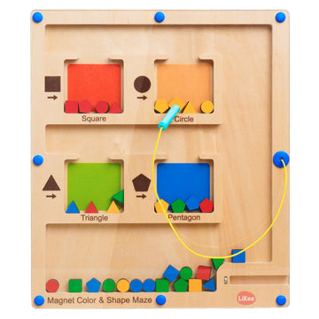 Likee Strong Magnetic Maze, Montessori Toys For 1 2 3 Years Old Boy Girl, Wodden Puzzle Develop Fine Motor Skills, Kids On Road Trip Travel Airplane Activity, 1-5 Preschool Learning Shape & Color