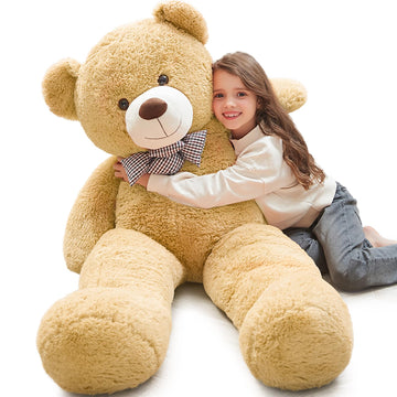 Morismos Giant Teddy Bear 4Ft, Big Large Teddy Bear 4 Foot Plush For Kids, Lifesize Bear Stuffed Animals For Girlfriend, 55 Inches