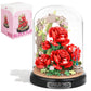 Plintone Blooming Red Roses Building Set For Adults, 574 Pcs Botanical Collection With Dust Cover, Romantic Rose Bouquet Bonsai