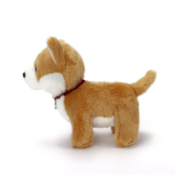 Plushland Plush Stuffed Dog Toy - Corgi with Collar, 8 Inches, Multi-Color, Soft Polyester for Boys and Girls