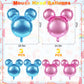 6 Pcs Mouse Head Balloons, 24'' Mouse Mylar Balloon Jumbo Mouse Head Aluminum Foil Balloons For Birthday Party Decorations Baby Shower Supplies Party Favors (Pinkblue)