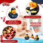 DEEKIN Fireman Rubber Duck 2 Inch Firefighter Hero Ducks Fighter Hero Bath Toy for Firefighter Theme Birthday Party Favors Beach