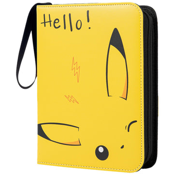 Card Binder 4 Pocket  Collectible Trading Card Albums Fits 400 Cards with 50 Removable Sleeves  Portable Trading Card Binder Collection Album Holder  Game Card Case book With Zipper for Gifts