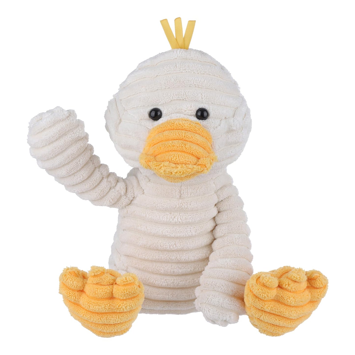 Apricot Lamb Toys Plush White Corduroy Duck With Thin Foot Stuffed Animal Soft Cuddly Perfect For Kids