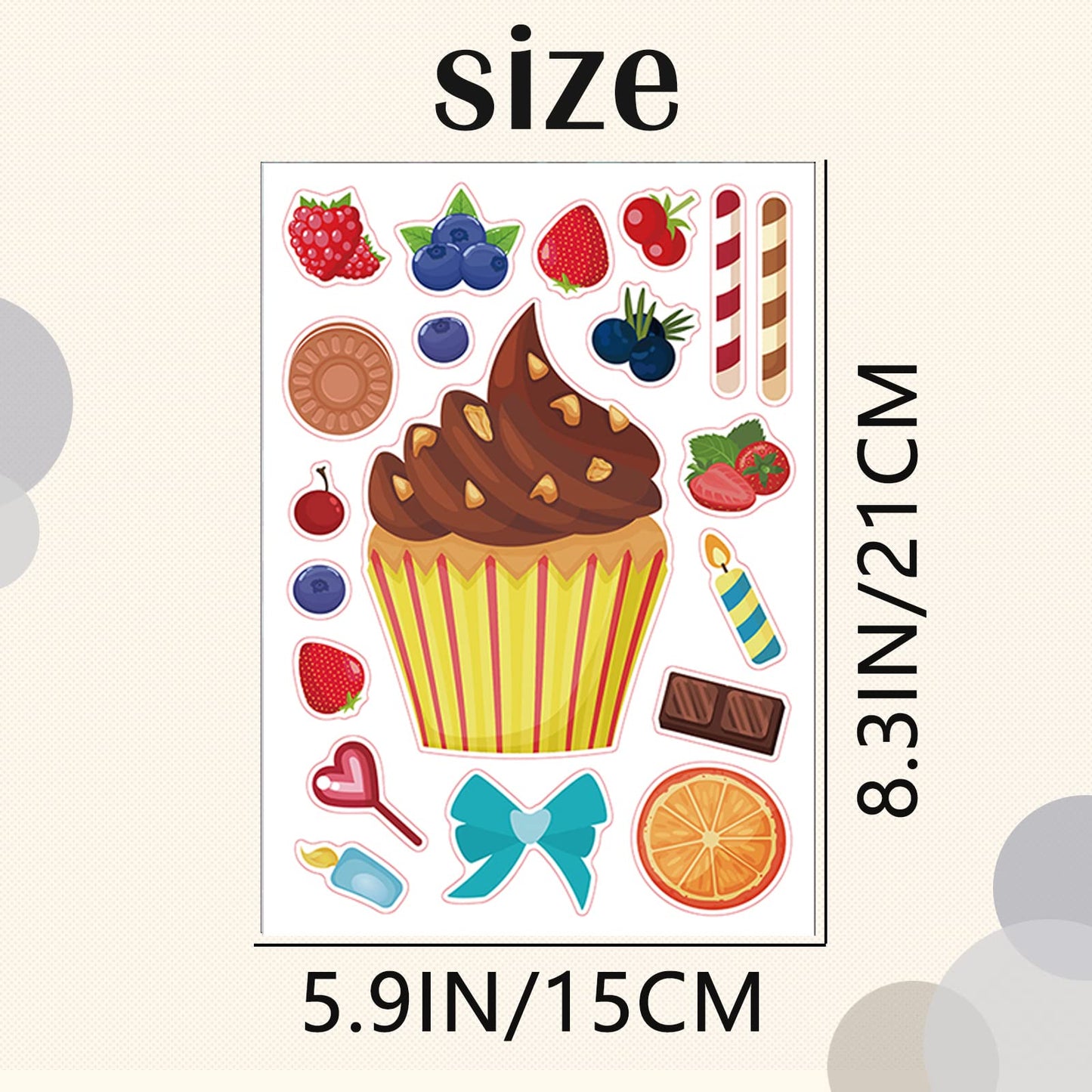 24 Sheets Cupcake Make A Face Sticker Sheets For Kids Todders Activities, Make Your Own Stickers For Kids Birthday Party Favor S
