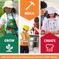 Born Toys Kids Dress Up Costumes For Toddlers - Washable Play Outfits For Boys & Girls, Ages 3-7 (Worker, Chef, Gardener)