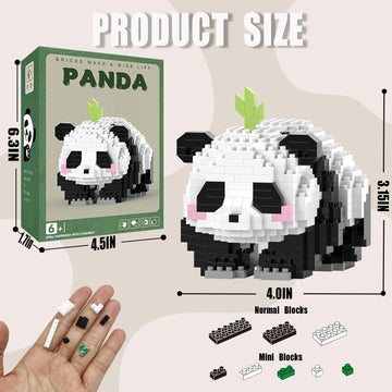 Mjddja Mini Building Blocks- Crawling Panda, Party Favors- Micro Blocks Panda Toy For Kids 6 7 8 9 10+, Mini Blocks Building Set