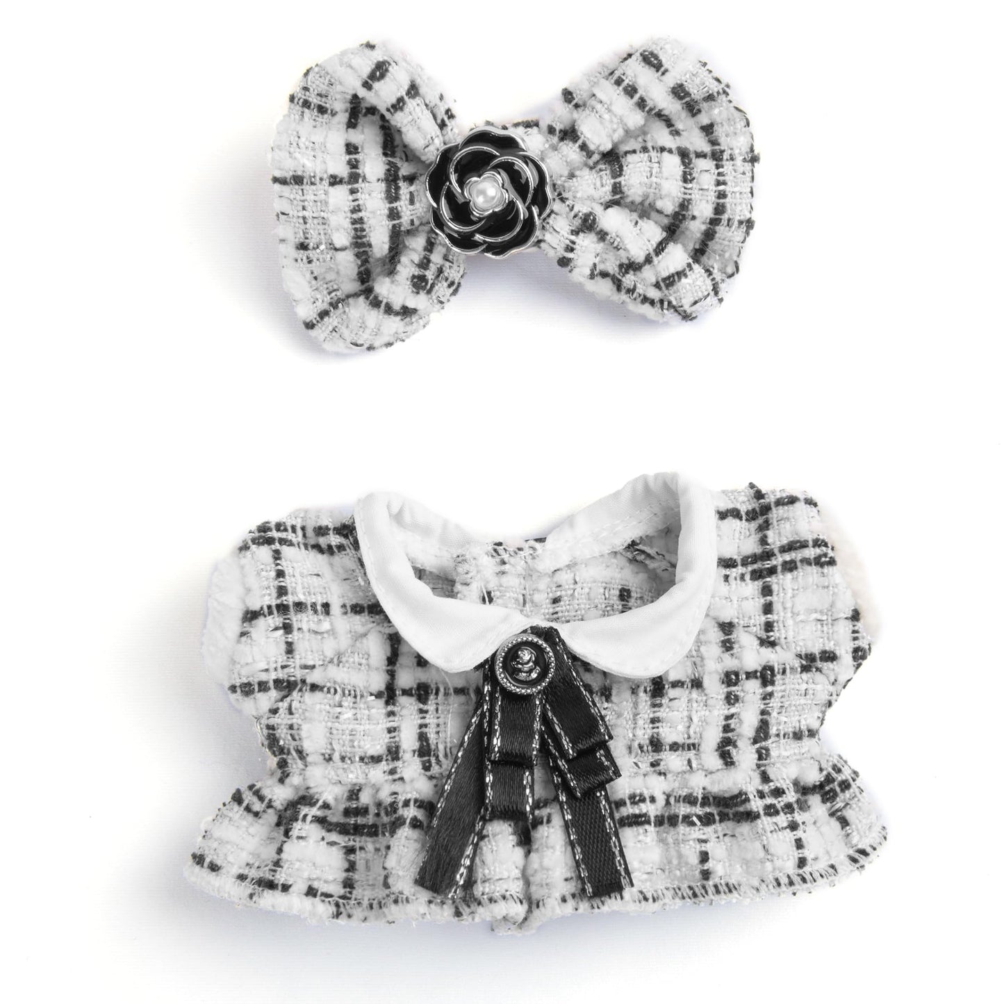 enhanced Doll Clothes - elegant Chic Style Set for 17cm Dolls  Doll Outfit for Display  Collectors  Gift - Cute Miniature Fashion Accessories - White Camellia (No Doll)