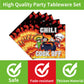 EUOYUFO 96Pcs Chili Cook Off Decorations Disposable Tableware Set - Chill Cook Off Paper Plates Napkins Forks Chili Contest Tast