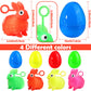8 Pack Jumbo Easter Eggs Filled Larger Bunny Puffer Balls for Kids, Light Up Squeeze Balls Bunny Stress Relief Fidget Toys for E