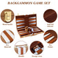 Reriver Backgammon Set 2 Players Classic Backgammon Sets For Adults Board Game With Pu Leather Case Portable And Travel Backgammon Set (Retro Brown, 18Inch)