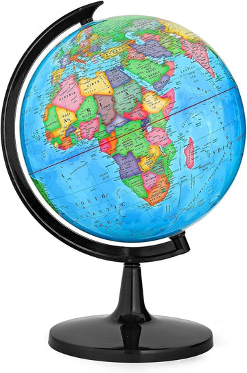 Gochange World Globe With Stand, 12' Geography Educational Globe For Students & Teachers, Full Length 19.7 Inch 360° Spinning Globe For Age 8+ Children'S Educational Tools & Desk Decorations & Gifts