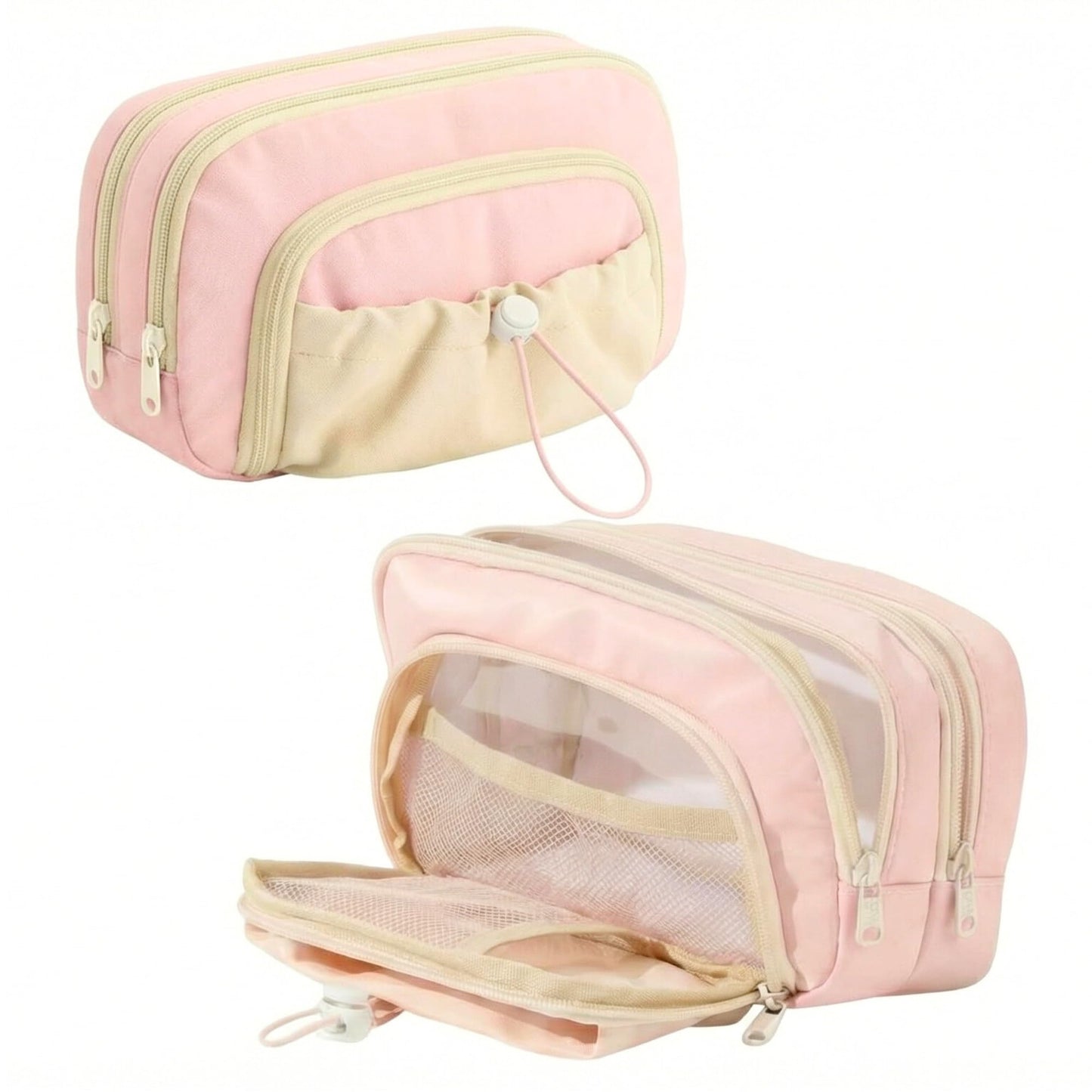 FINEMOE Large Capacity Pencil Pouch for Girls & Boys, Multipurpose Stationery Pouch with Drawstring Pocket, Aesthetic Kawaii Pen