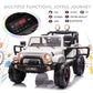 2 Seater Ride On Truck And Car Cover, 12V Children'S Electric Car With Parental Remote Control, Music, Mp3 Player, Led Lights, Spring Suspension, White