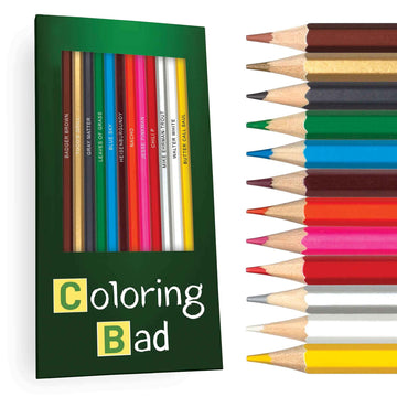 Coloring Bad Colored Pencil Set for Fans of Breaking Bad | Set of 12 Breaking Bad-Inspired Parody Pencils | Each Color Pencil is