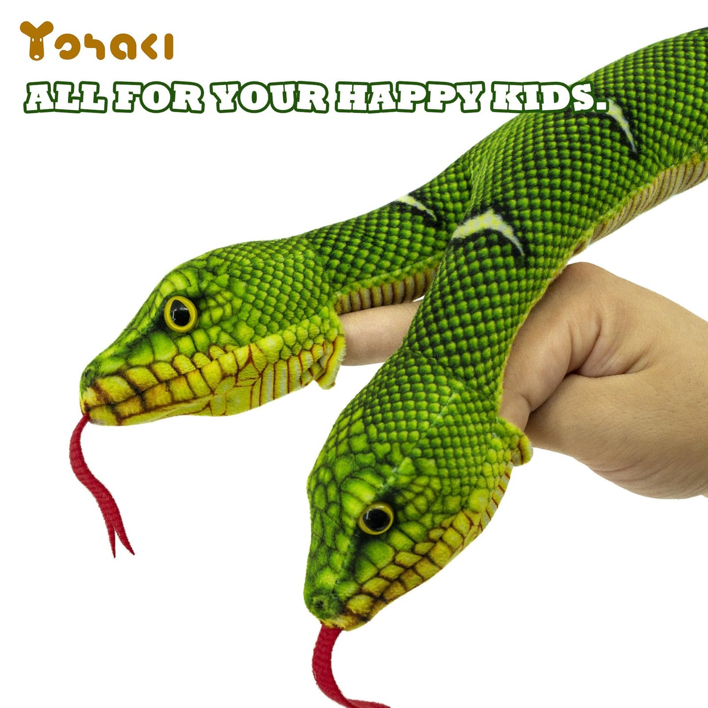 Yohaki Snake Plush Toy, 52'' Washable Plush Cuddle Toy, Soft And Cute Kids Gift For Boys And Girls, Birthday Party Gift Pranks,