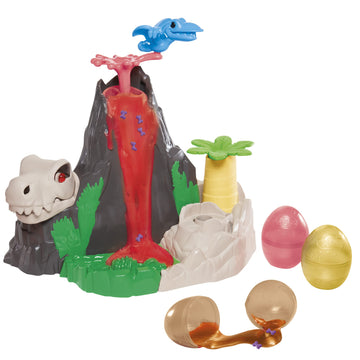 Play-Doh Slime Dino Crew Lava Bones Island Volcano Playset with HydroGlitz Eggs and Mix-ins, Dinosaur Toy for Kids 4 Years and U
