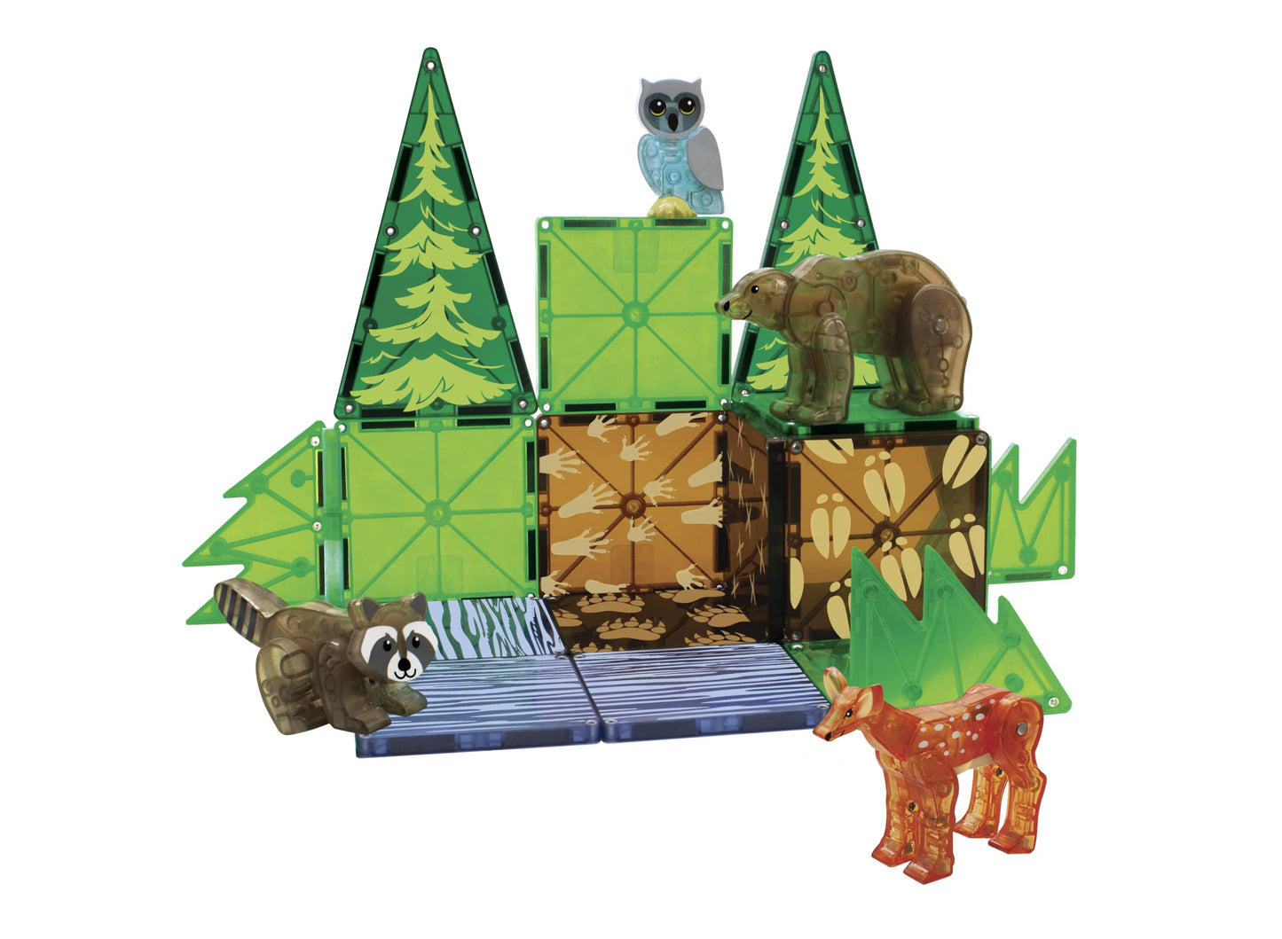 Magna-Tiles Forest Animals 25-Piece Magnetic Construction Set, The Original Magnetic Building Brand