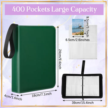 Humyoun 5 Pcs 4 Pocket Trading Card Binder 2000 Pockets with 250 Removable Sleeves Game Cards Collection Sports Trading Cards Collector Album(Dark Blue  Dark Green  Yellow  Red  Purple)