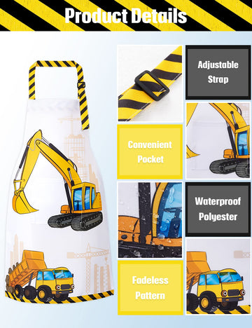 Wernnsai Kids Aprons For Boys - Truck Toddler Apron For Kids Paint Art Smock Waterproof Cooking Baking Painting Gardening Artist Chef Apron For Kids Age 6-10 Years