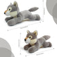 Hideekoog Stuffed Animal for Kids 12 inch Realistic Animal Plush Toy Lying Down Posture Animals Plush for Boys Girls mature-themed Birthday Hug Teaching(L-Wolf)