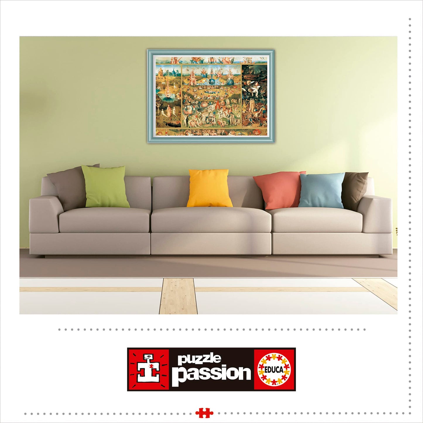 Educa Garden of Delights 2000 Piece Jigsaw Puzzle, Cardboard, Multicolor, Model 18505, Glue Included, Completed Size 37.75" x 26.75"