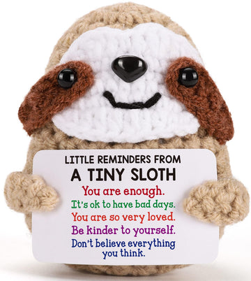 Mbl Inspirational Positive Crochet Sloth - Handmade Little Reminders Emotional Uplifting Support Mental Health Knitted Sloth For