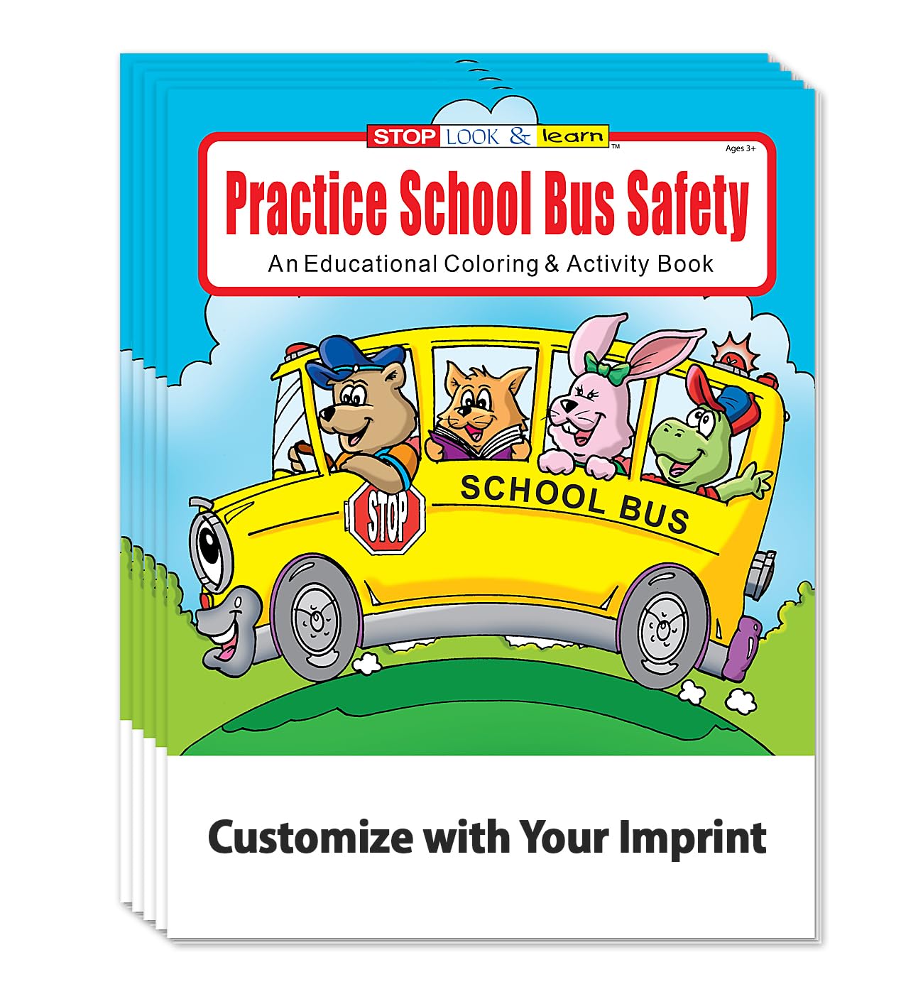 ZOCO - School Bus Safety & Rules - Custom Coloring & Activity Books (250 Bulk Pack, Without Crayons) - Bus Driver Gift & Handout