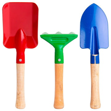 Islmlisa 8' Long Gardening Tools For Kids, 3-Piece Kids Garden Tools With Rake,Shovel And Trowel