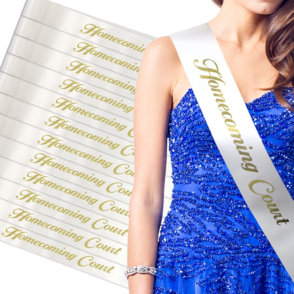 RibbonsNow Homecoming Court Sashes (White) - 12 Count Bulk Pack
