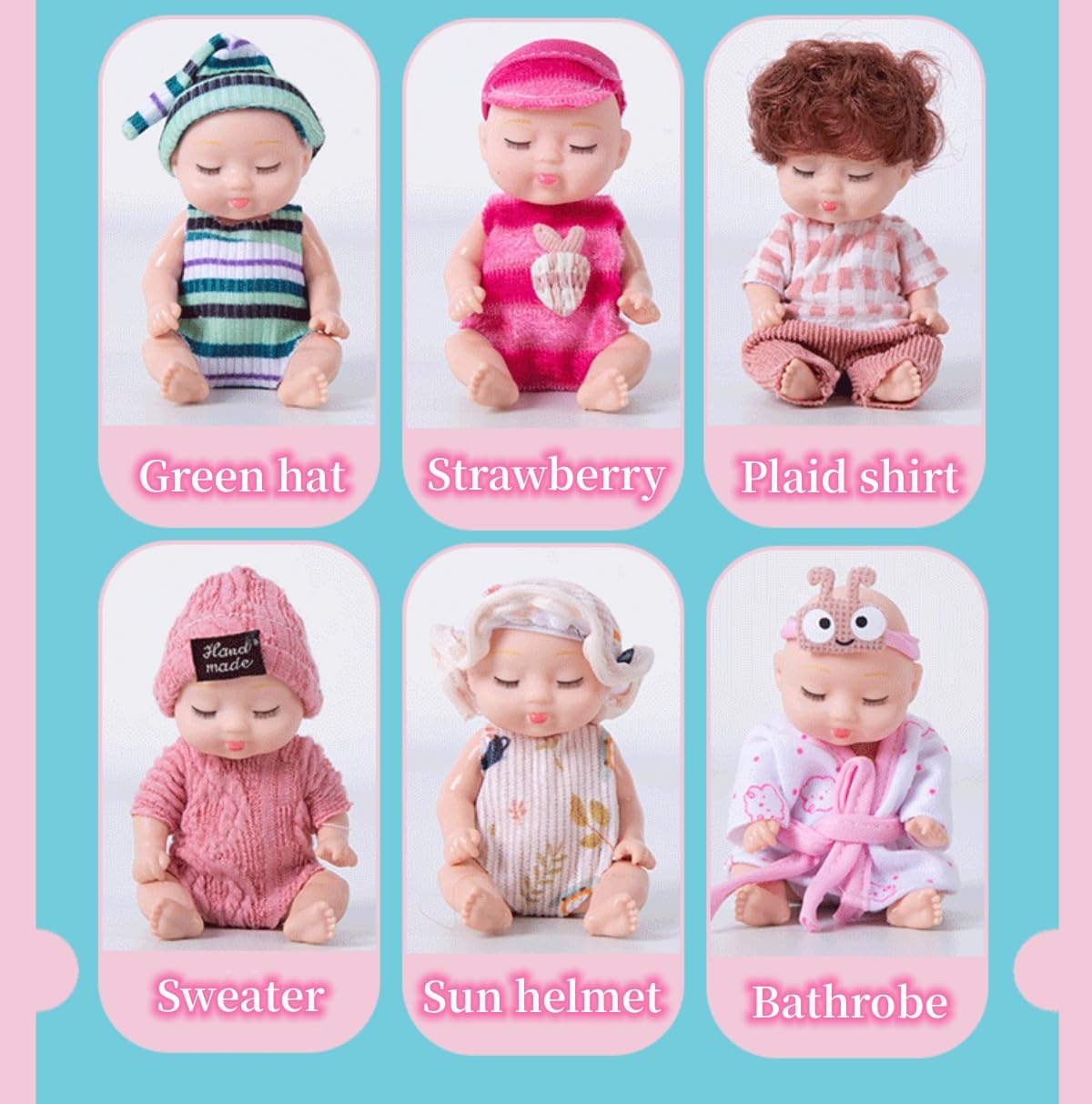 Tisden 4 Inch Mini Baby Dolls 6Pcs Set Cute Realistic Baby Dolls Toys With Handmade Doll Clothes For Suitability Kids 3 And Up H