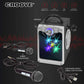 Croove Karaoke Machine for Kids - Bluetooth & AUX with 2 Microphones, Flashing Lights, Black