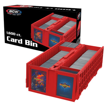 Bcw Collectible Card Bin - Holds Up To 1600 Cards - Single Red | Large Card Storage Box For Loose Trading Cards | Pokemon, Mtg,
