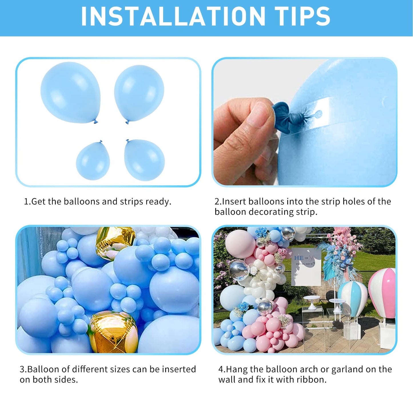 Light Blue Balloons Latex Balloon 5 10 12 18Inch Different Sizes 103Pcs Matte Baby Blue Sky Blue Balloon Kit For Kids Birthday Party Decoration Balloon Garland Baby Shower Wedding Holiday