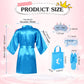 Shihanee 30 Pcs Spa Party Supplies for Girls, 6 Satin Robe 6 Kids Slippers Sleepover Birthday Spa Party Favors (Rose Red, Blue)