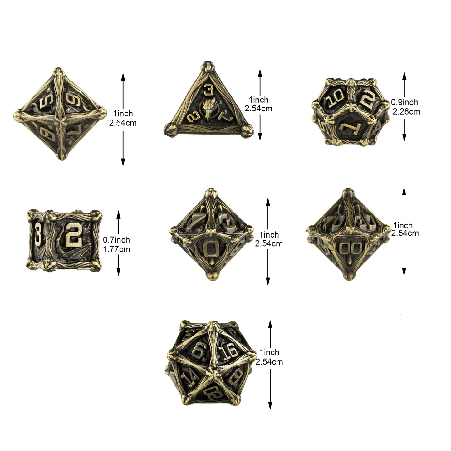 Surpass DND Dice Set Polyhedral dice Set Metal Dice Set d&d Dice Set 7 Pieces Role Playing Dice for Dungeons and Dragons dice Se
