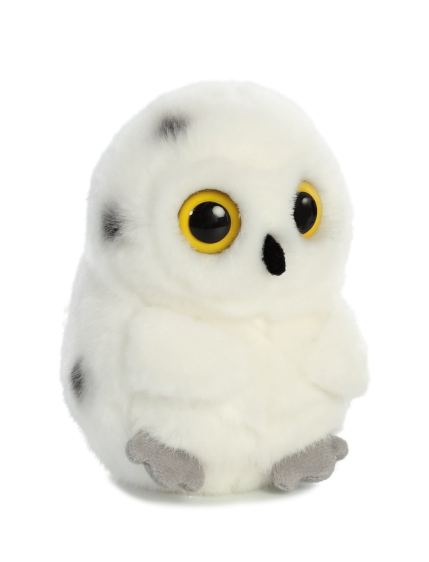 Aurora Round Rolly Pet Hoot Owl Stuffed Animal - White 5 Inches, Polyester, Model 16832 - Adorable On-The-Go Companion