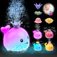 Candyfouse Baby Whale Bath Toys,Whale Bath Toy Sprinkler, Light Up Bath Toys For Toddlers 1-3, Four Water Spray Patterns, Waterp