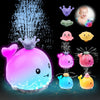 Candyfouse Baby Whale Bath Toys,Whale Bath Toy Sprinkler, Light Up Bath Toys For Toddlers 1-3, Four Water Spray Patterns, Waterp