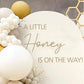Baby Shower Backdrop Sign, A Little Honey is On The Way, Gold Arch Background Sticker for Bee Theme Party Decoration