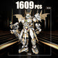 HIGH GODO Hero Mech Building Blocks Set, 1609 Pieces, Plastic, Golden Armor Robot Model for Adults and Teens Ages 14+