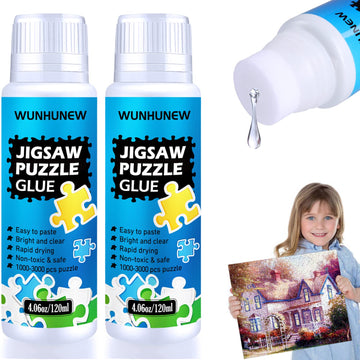 Newest Jigsaw Puzzle Glue Clear With Sponge Head Applicator, Puzzle Saver Frame For 3000/4000/5000 Pieces Puzzle Of Paper & Wood