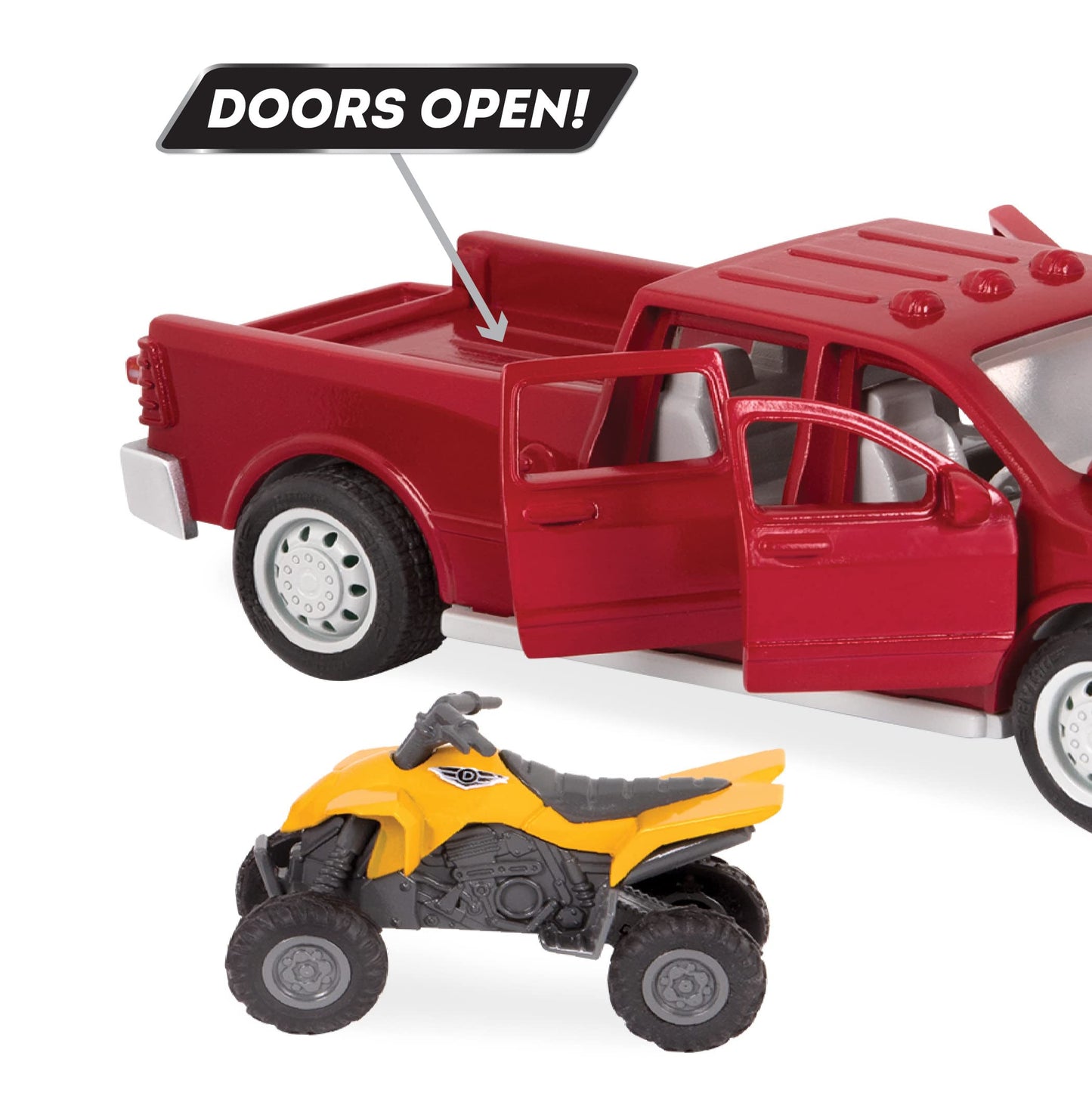 Driven By Battat - Micro Pick-Up Truck - Toy Pickup Truck With Lights, Sounds & A Toy Atv For Kids Aged 3+