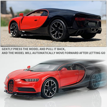 1:32 Bugatti Chiron zinc Alloy Pull Back Car Diecast Electronic Toys with Lights and Music,Decorative,Mini Vehicles Toys for Kid