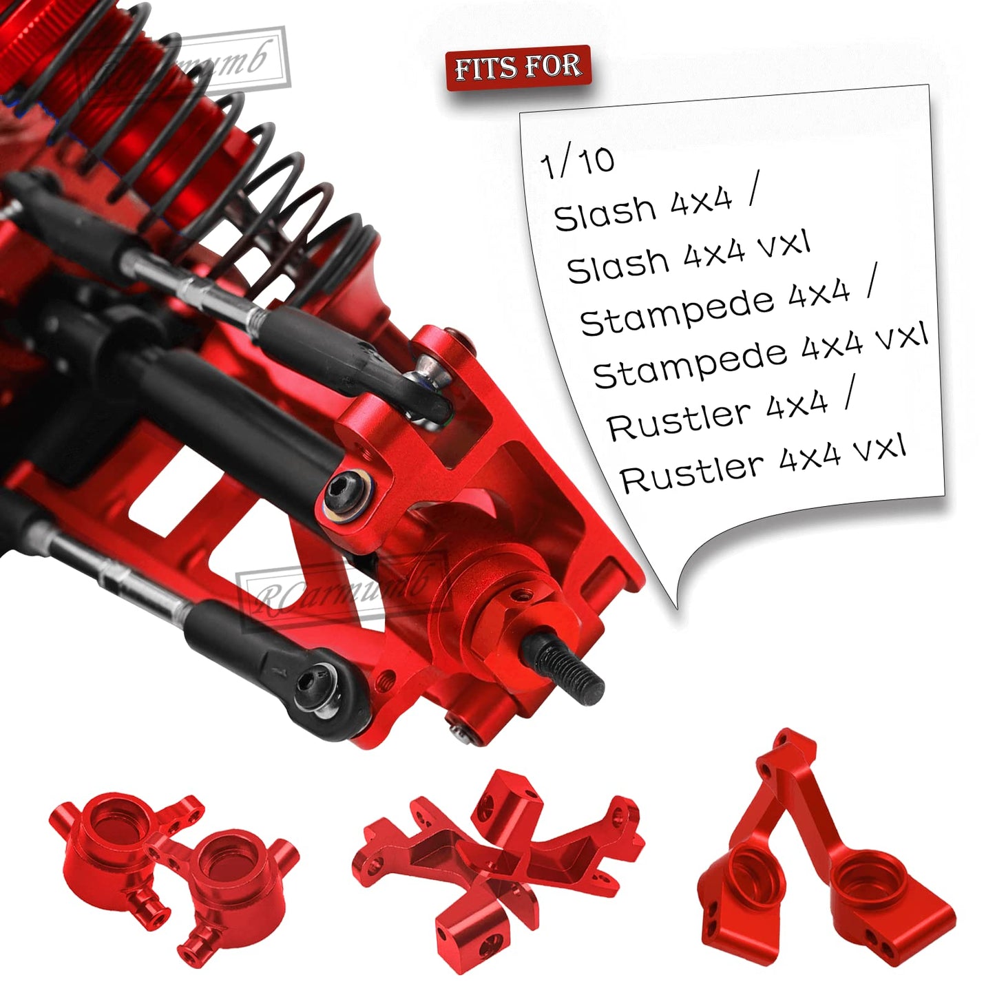 Rcarmumb Upgrades Part for 1/10 Slash 4x4 VXL,Stampede 4X4 VXL,Rustler 4X4 VXL,Hoss 4X4 VXL,Alloy Front Rear Suspension Arm & St